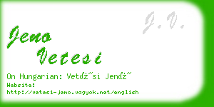 jeno vetesi business card